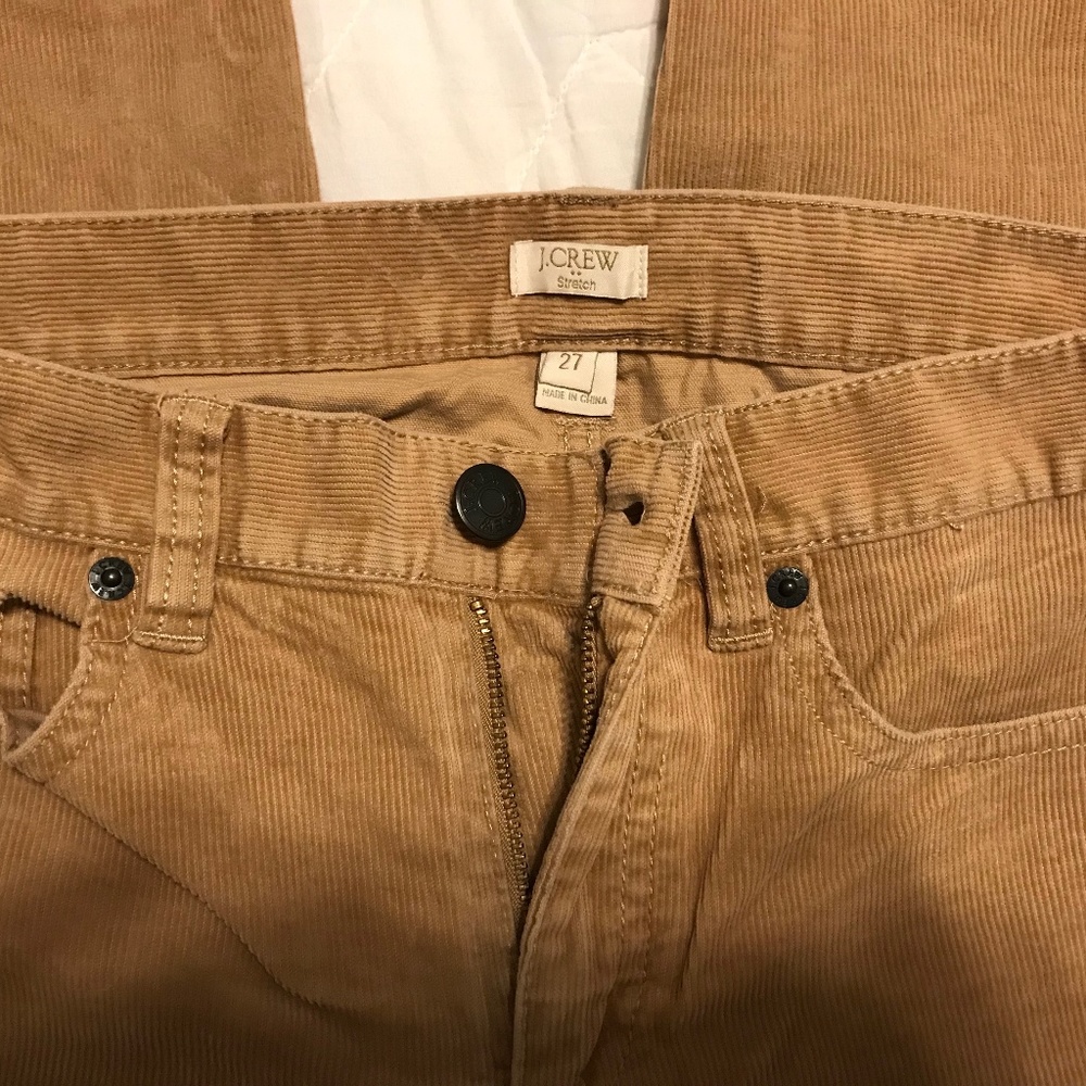 J. Crew Beige Corduroy Pants in Toothpick Size 27